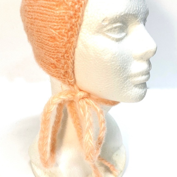 NWT Hand Knit Newborn Bonnet & Footie Set Mohair/Wool/Acrylic Blend Size Newborn - Picture 3 of 7